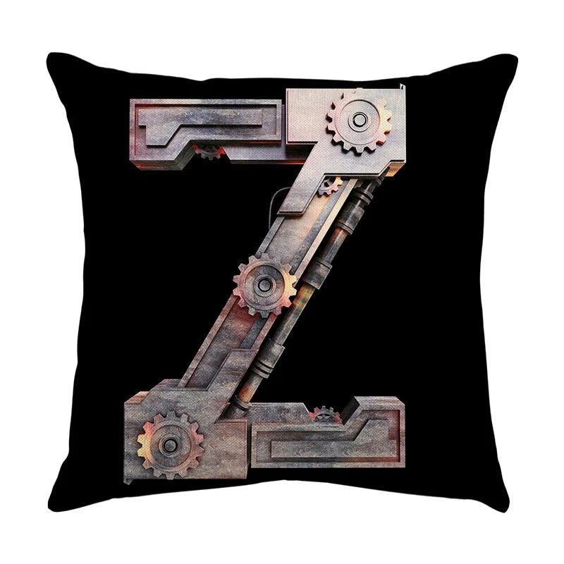 Nordic Metal Gear Pillowcase with English Letters for Chic Sofas by Afralia™
