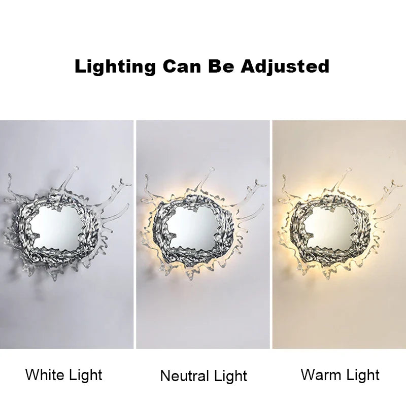 Afralia™ Stainless Steel LED Water Drop Wall Lamp for Bathroom Vanity and Hallway