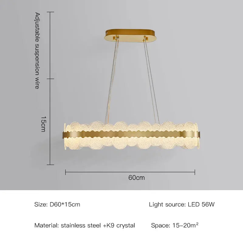 Crystal Starlight Chandelier by Afralia™ - Elegant Stainless Steel Pendant Light for Living Room & Kitchen