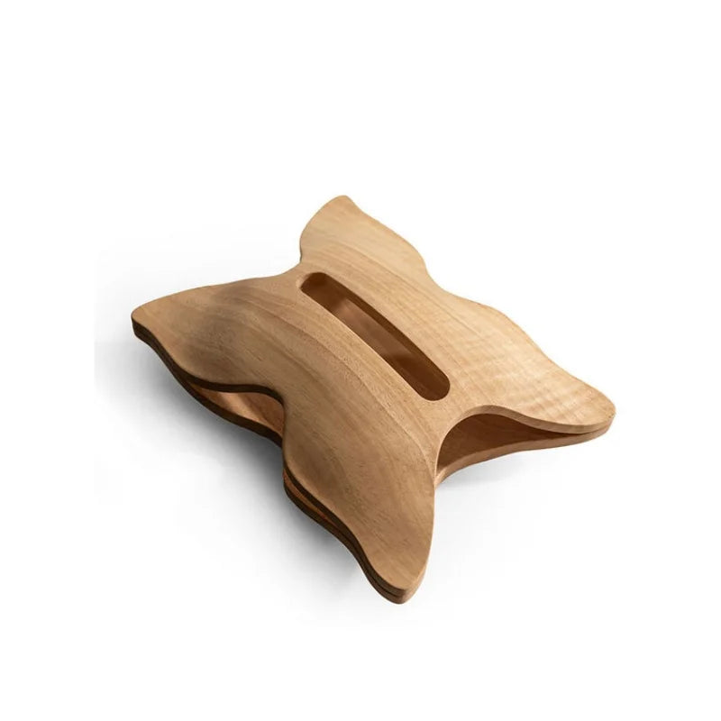 Afralia™ Wood Grain Butterfly Tissue Box Holder Desktop Storage Container Home Decor