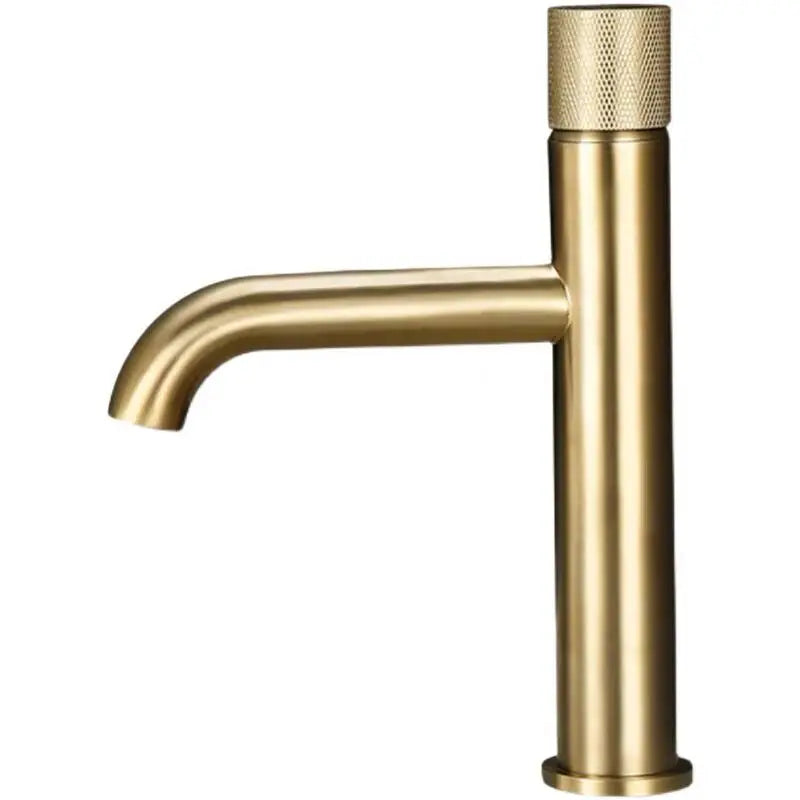 Afralia™ Brushed Gold Basin Faucet: Solid Brass Hot Water Mixer Sink Tap