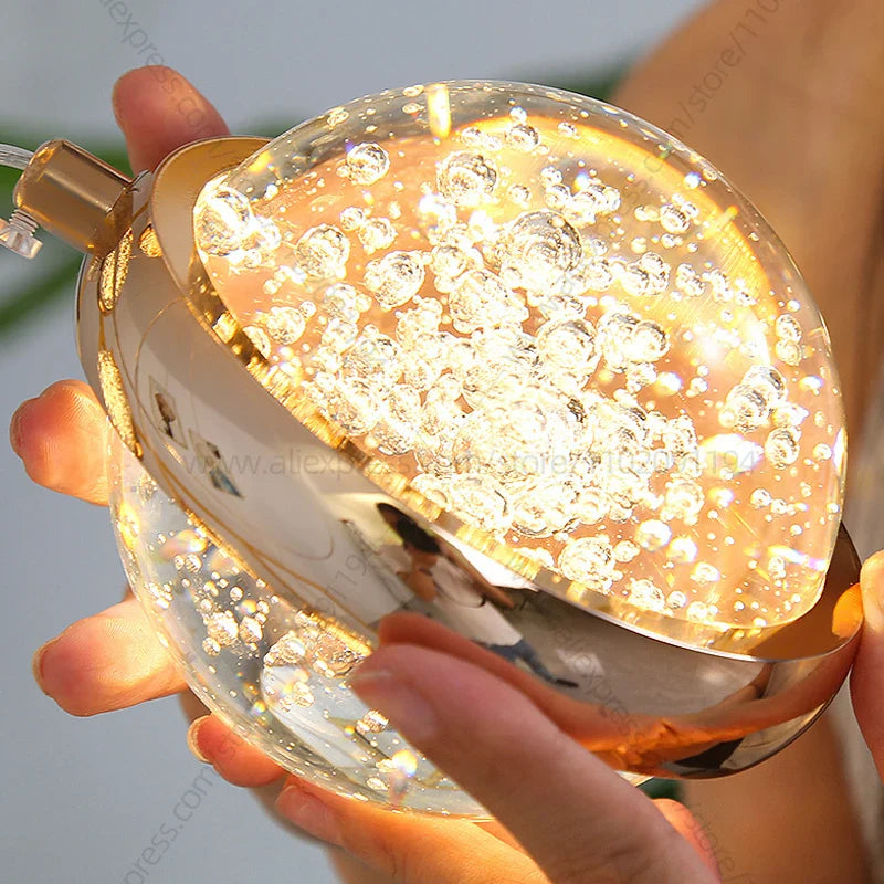 Afralia™ Crystal Ball Chandelier: Modern Loft & Staircase Hanging Light for Home, Hotel & Mall