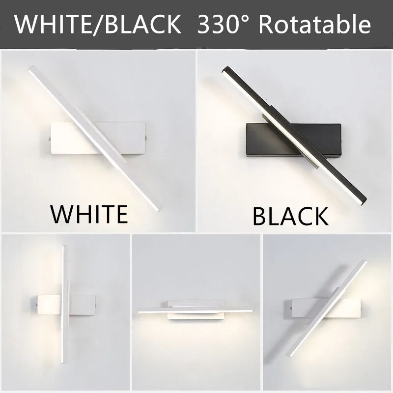 Afralia™ 360° Rotatable LED Wall Lamp | Aluminum Indoor Bedroom Light