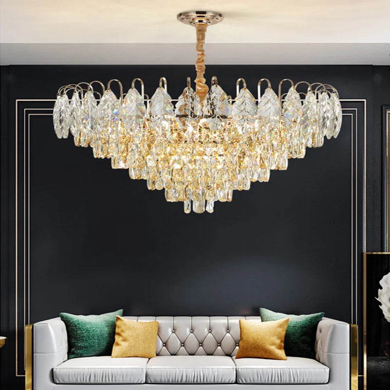 Afralia™ Brilliance Crystal Chandelier for Luxe Living & Dining Rooms.