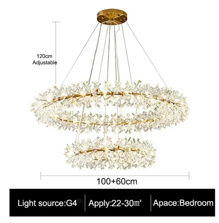 Afralia™ Luxury Crystal Chandelier: Modern LED Round Ceiling Lamp