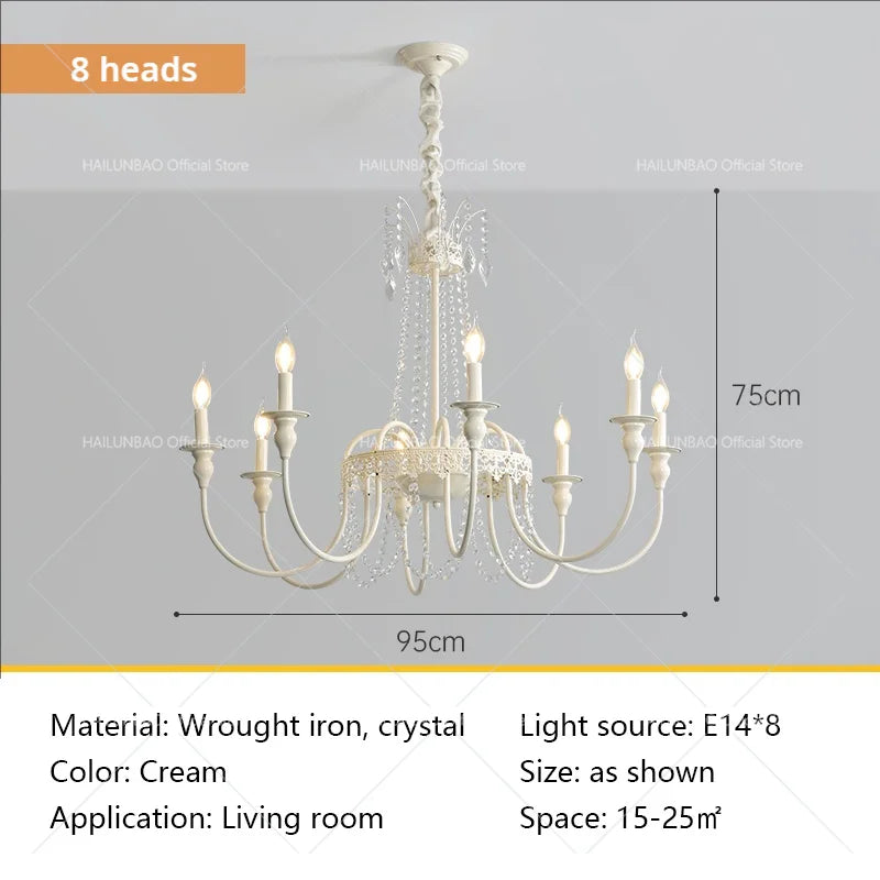 Afralia™ French Light Luxury Living Room Chandelier American Atmosphere Candle Lamp