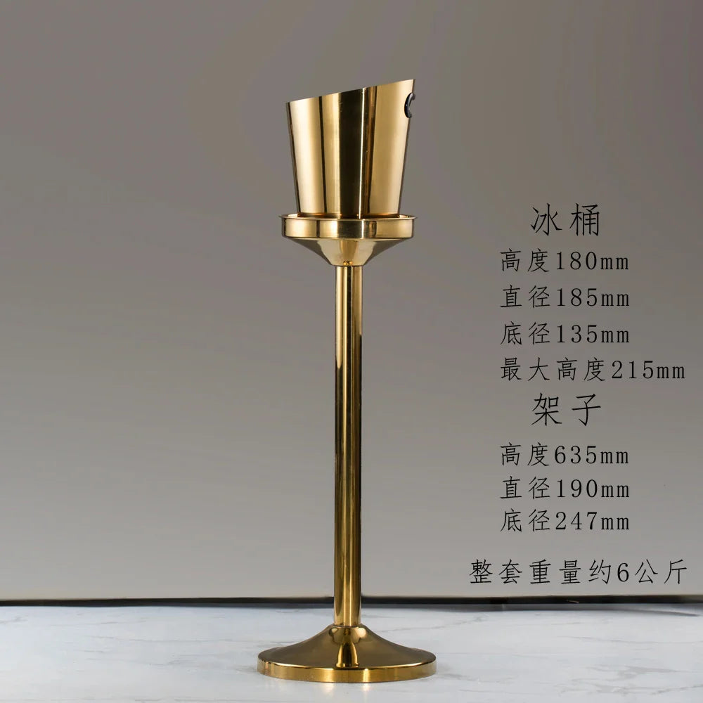 Afralia™ Stainless Steel Ice Bucket Stand for Champagne, Wine & Beer Cooling