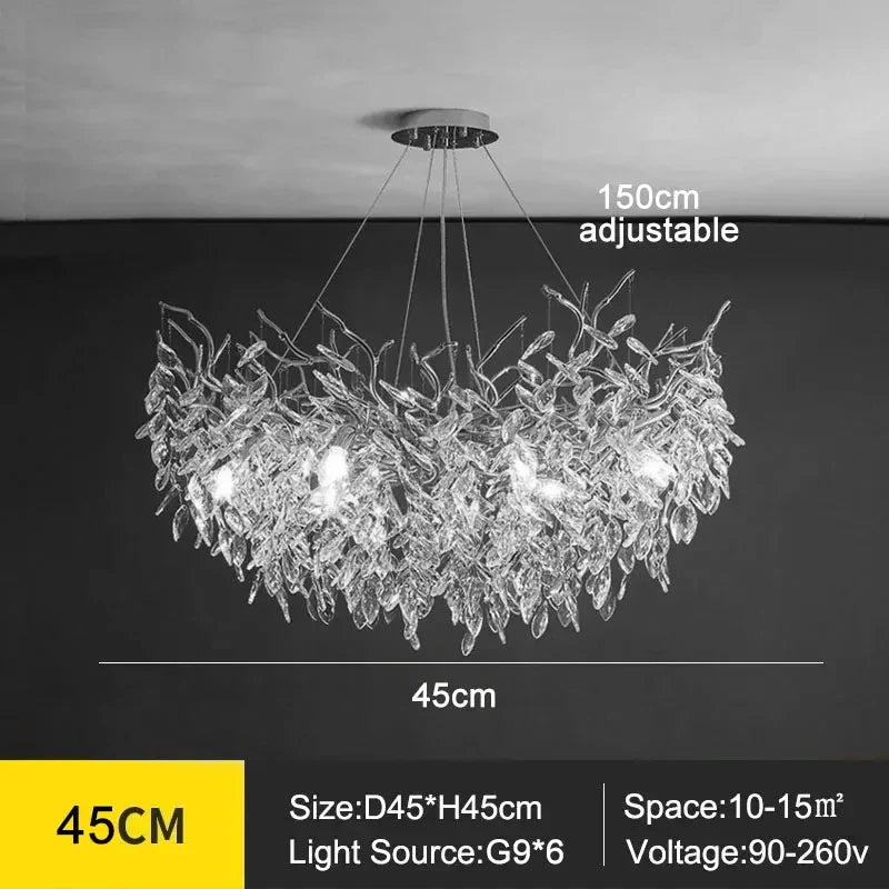 Afralia™ Crystal Branches Ceiling Chandelier LED Pendant Lights for Living Dining Bedroom