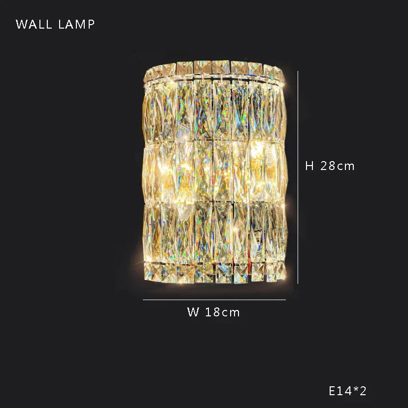 Afralia™ Large Crystal Chandelier Chrome Hanging Lamp for Dining Room Decor