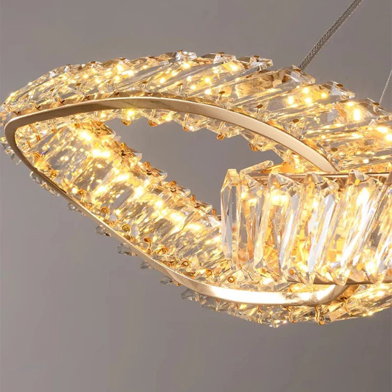 Afralia™ LED Crystal Chandelier for Dining Room Decoration Lighting