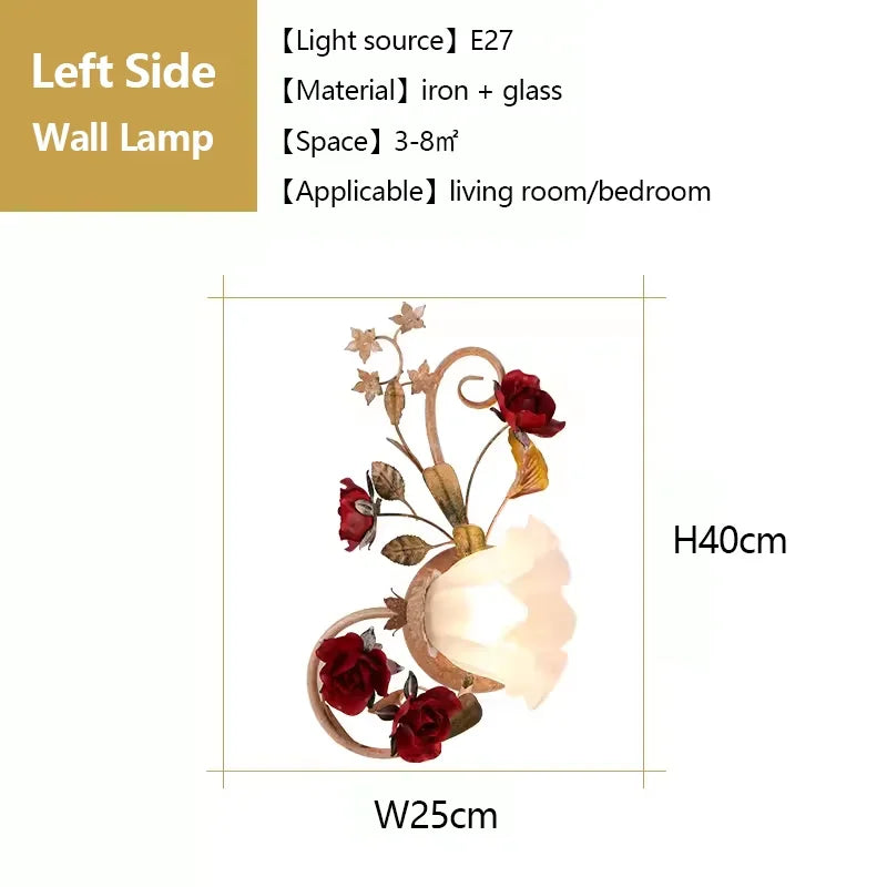 Afralia™ Romantic Retro Flower Ceiling Chandelier LED Light for Living Room Bedroom