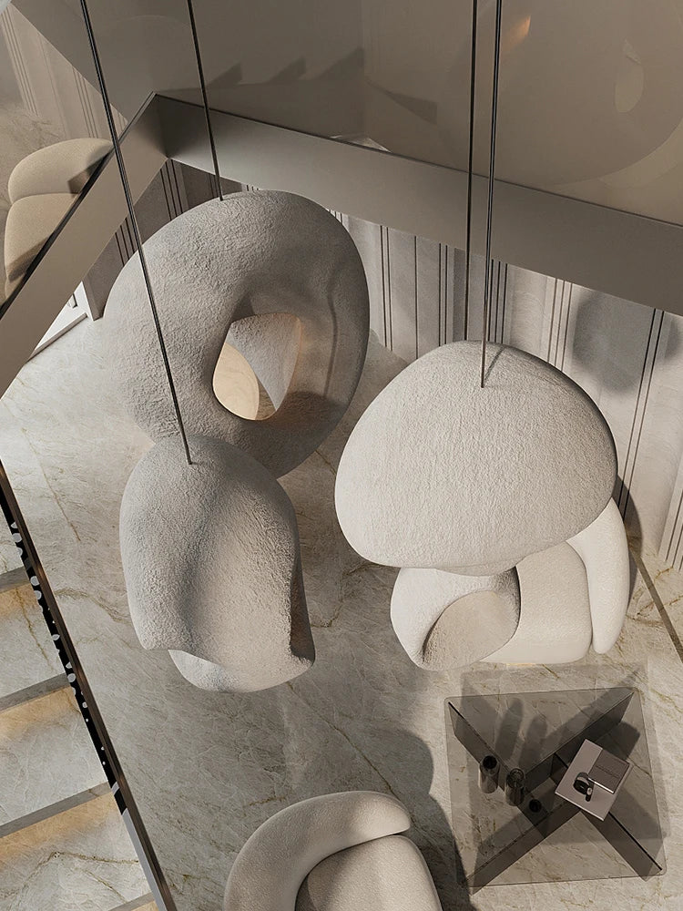 Afralia™ Wabi-sabi Style Chandelier Duplex Indoor Lighting for Home Decor and Living Room