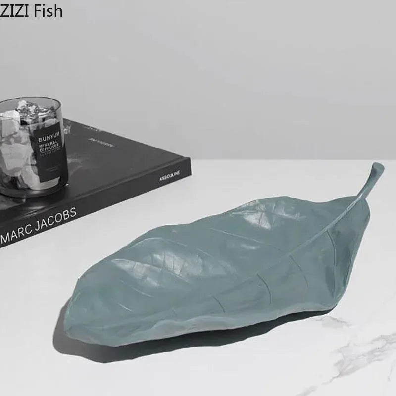 Afralia™ Leaves Tray Jewelry Stand - Multicolour Earrings & Necklace Display Plate