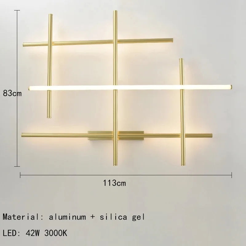 Afralia™ Tube Gold Linear Pendant Light Chandelier for Kitchen Hotel Staircase