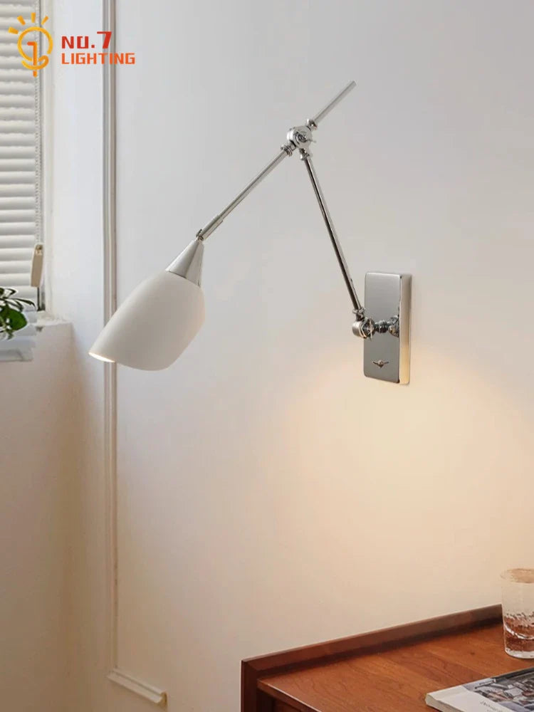 Afralia™ Bauhaus Vintage Swing Arm Wall Lamp LED E27 Foldable Sconce for Living Room