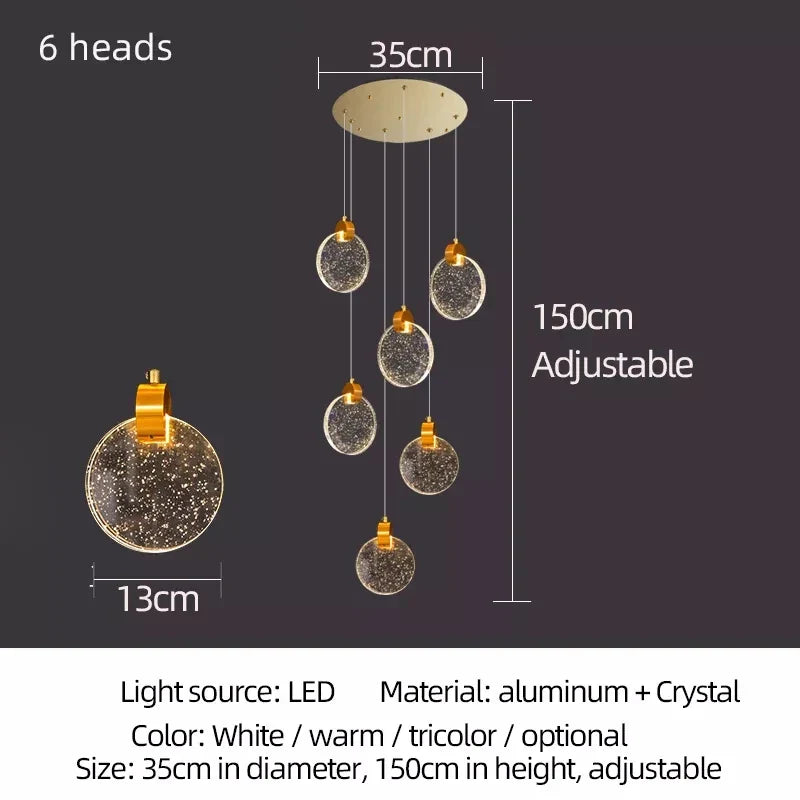 Afralia™ Crystal LED Chandelier for Modern Living Room Decor