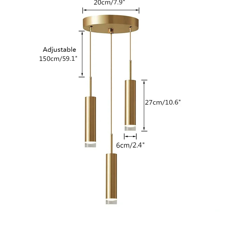 Afralia™ Modern Tube LED Pendant Light for Bedroom, Hotel, and Restaurant Decoration