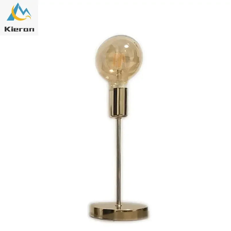 Afralia™ Golden Modern LED Bedside Lamp for College Dorm Study Desk