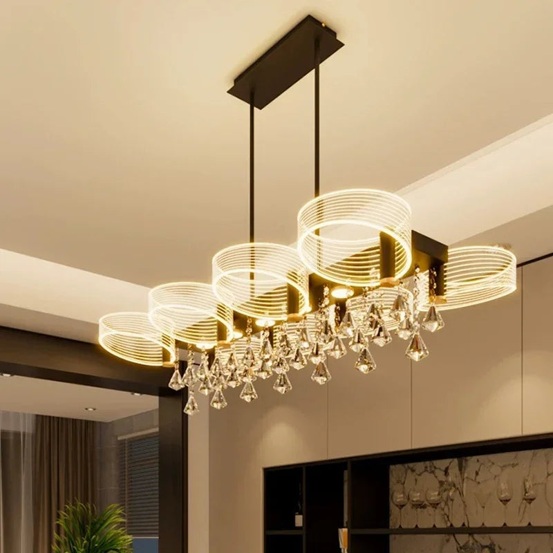Afralia™ Acrylic Lustre Chandelier for Living Room, Bedroom, Kitchen - Hanging Ceiling Lamps