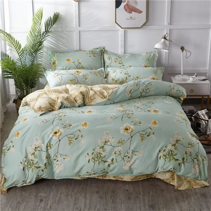 Afralia™ Printed Duvet Cover Set King Size: Lovely, Single Double Blanket Comforter & Pillowcase