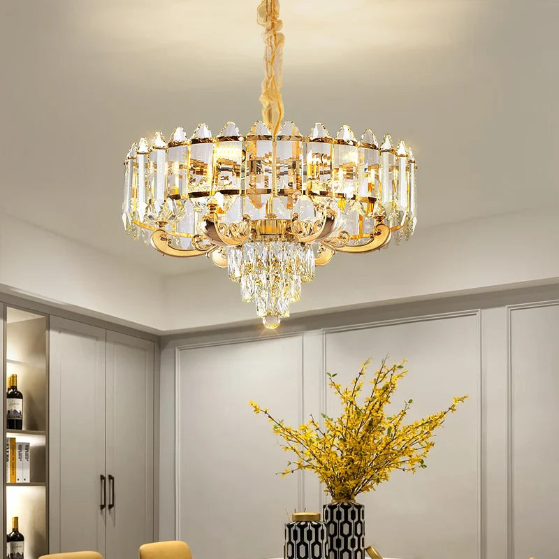 Afralia™ Crystal Chandelier: American Luxury LED Pendant for Living Room, Dining Room, and Bedroom