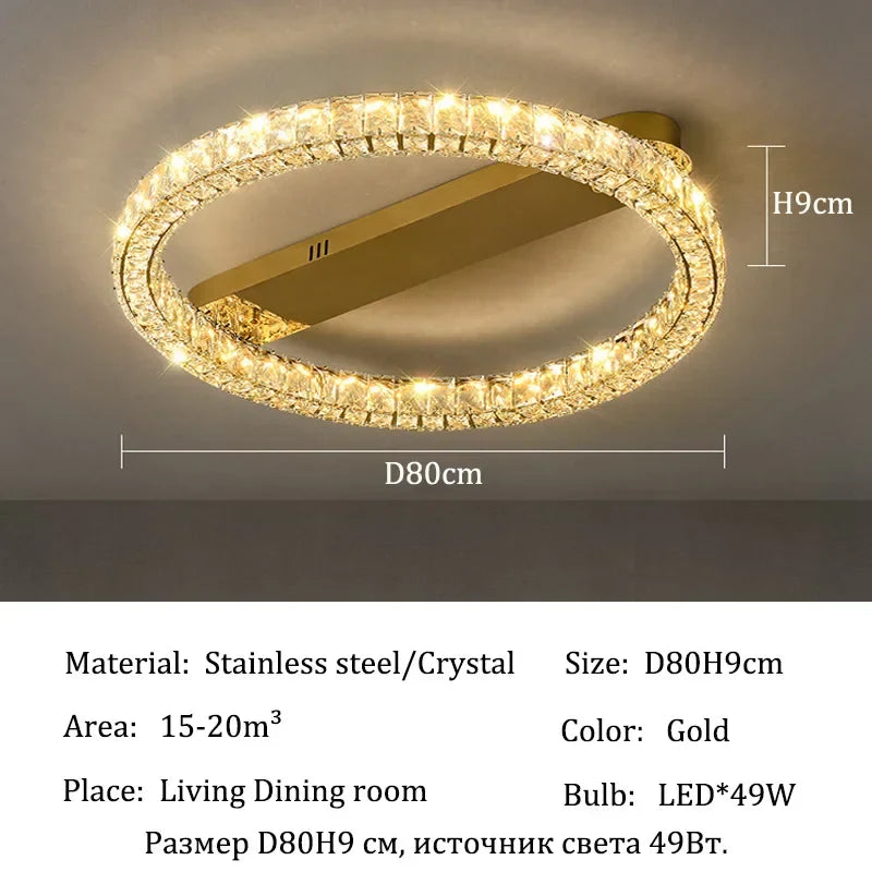 Afralia™ Gold Crystal Ceiling Lights for Elegant Home Decor