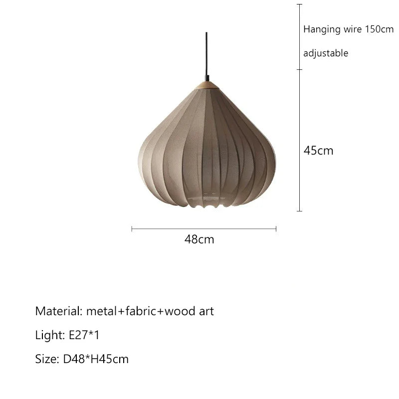 Afralia™ Wabi Sabi Fabric Chandelier: Nordic Minimalist Design, LED Pendant Lamp for Dining Room