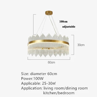 Afralia™ Crystal Pendant Chandelier Remote Control Dimmable LED Lighting