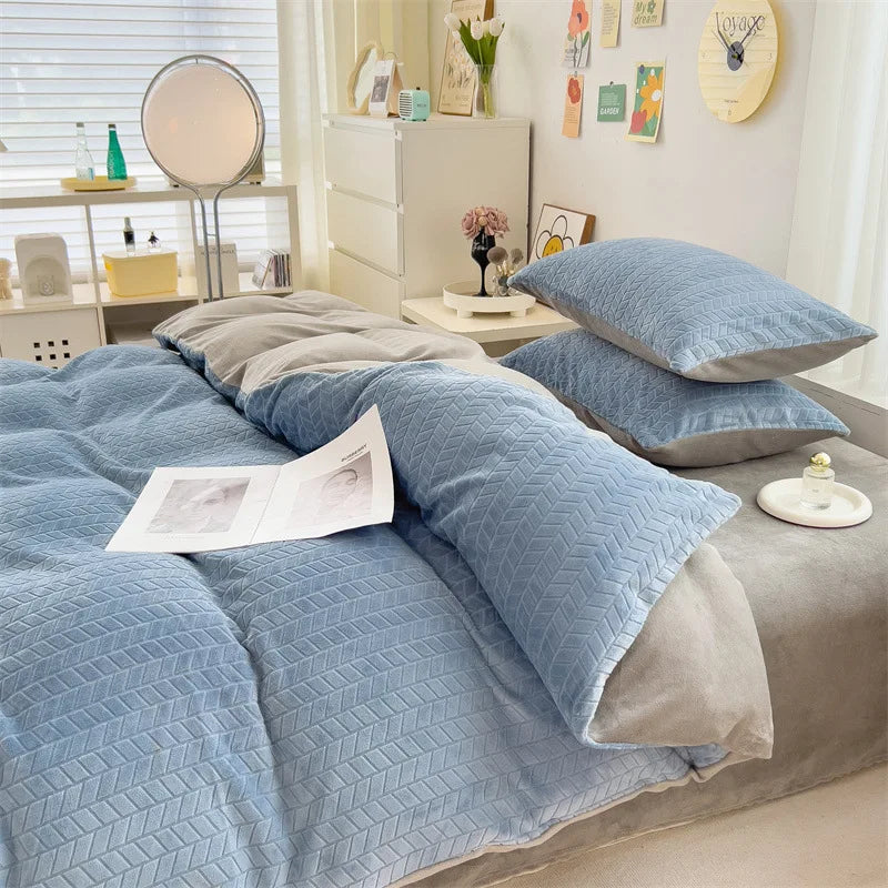 Afralia™ Milk Velvet Quilt Cover | Double-sided Fleece Comforter Cover