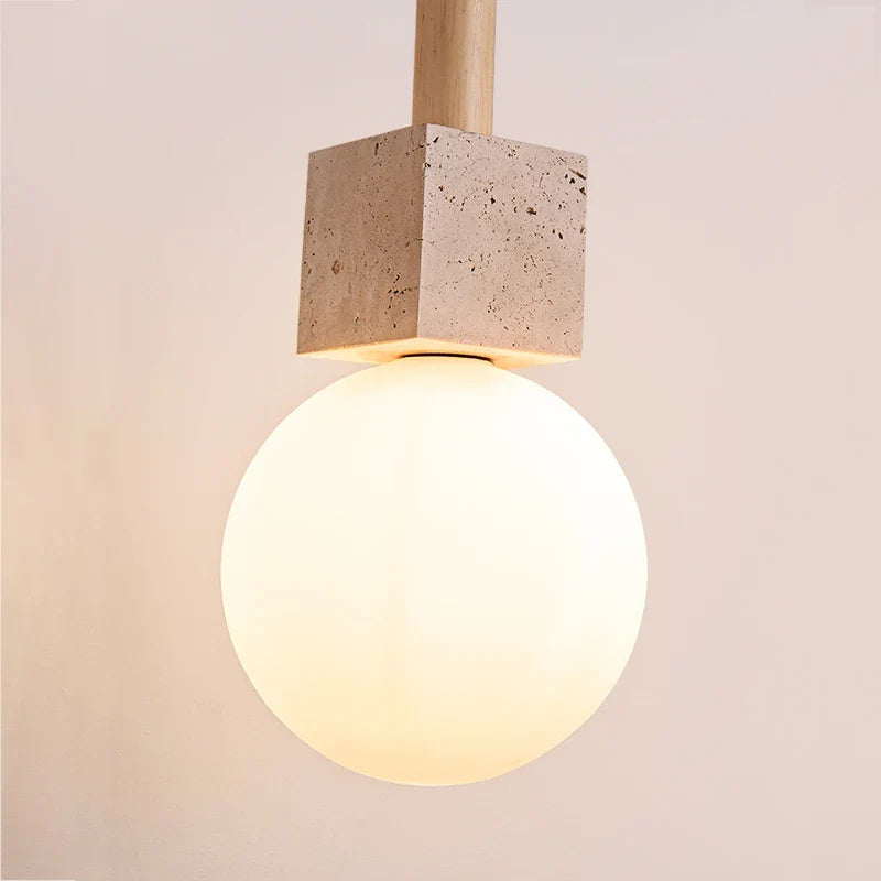 Afralia™ White Glass Ball LED Pendant Lights Nordic Modern Hanging Lamp