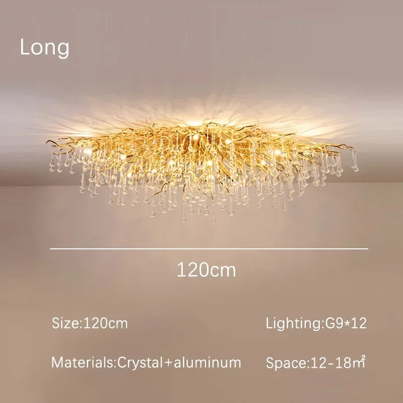 Afralia™ Crystal Branch Chandelier | Indoor Luxury Gloss Light for Living & Dining Room