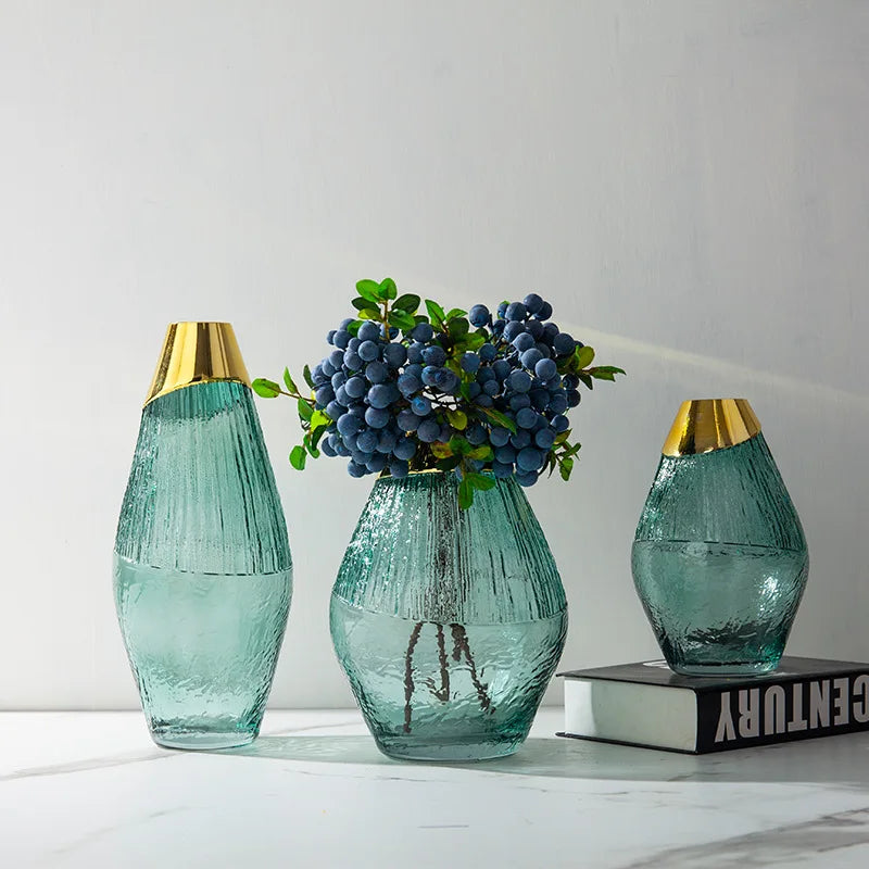 Afralia™ Transparent Irregular Glass Flower Vase for Home Decoration