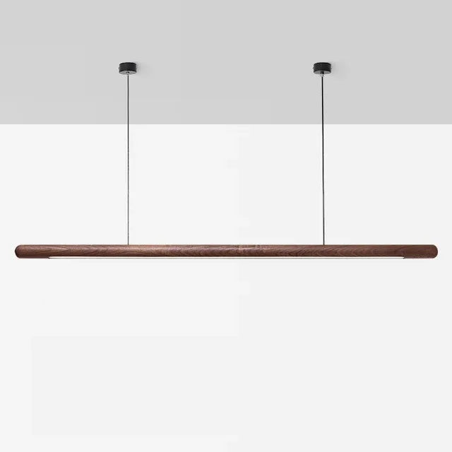 Afralia™ Walnut Pendant Lamp 220cm Solid Wood LED Dining Room Light Luxurious Living Room Light