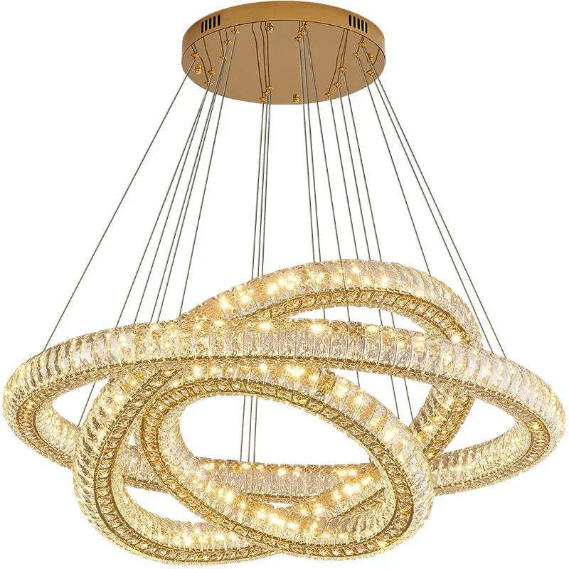 Afralia™ Luxury Crystal Ring Chandelier for Modern Living Room & Restaurant