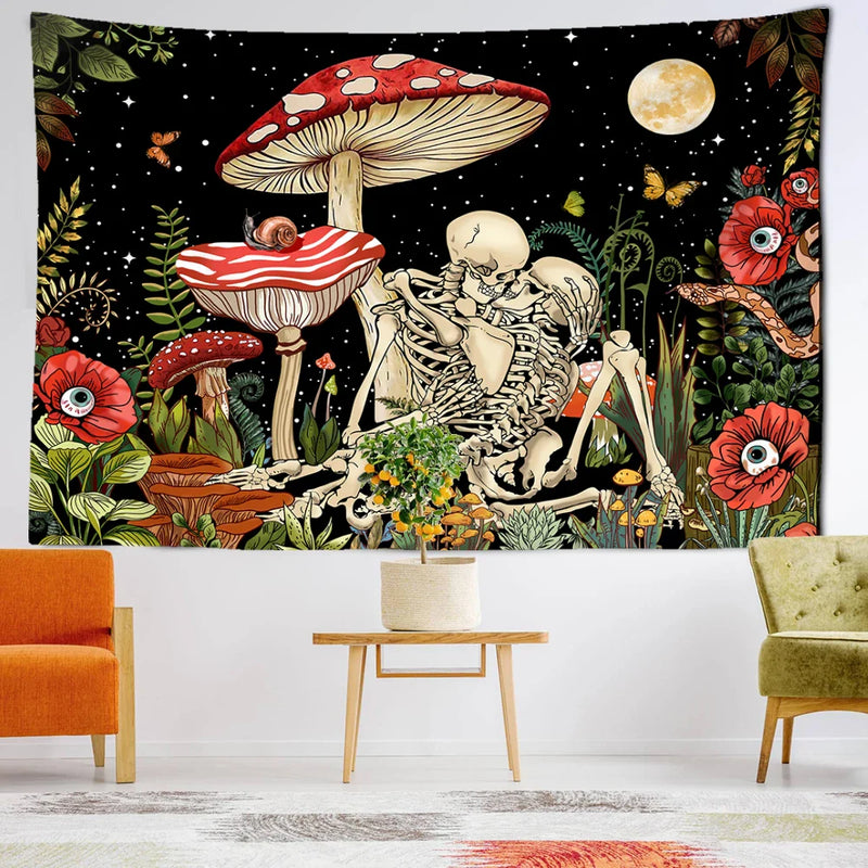 Afralia™ Psychedelic Witchcraft Tapestry Wall Hanging for Aesthetic Hippie Room Decor