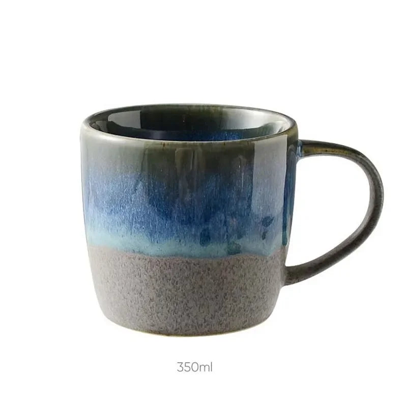 Afralia™ Ceramic Retro Pottery Mug: Kiln Porcelain Drinking Cup for Coffee, Tea, and Milk