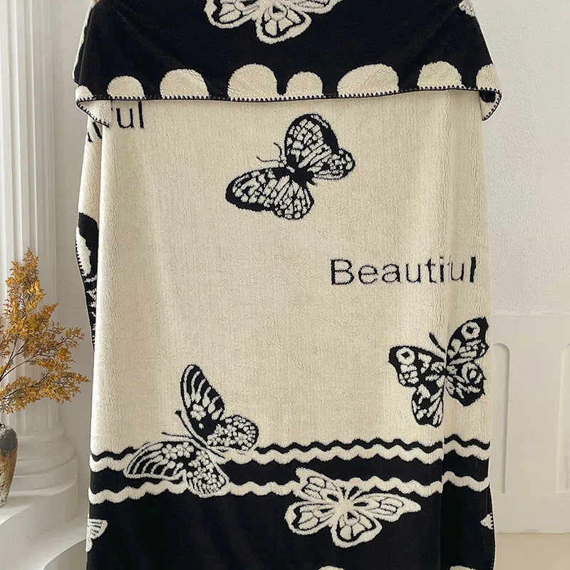 Afralia™ Milk Velvet Blanket: Double-Sided Printed Luxury Sofa Cover for All Seasons