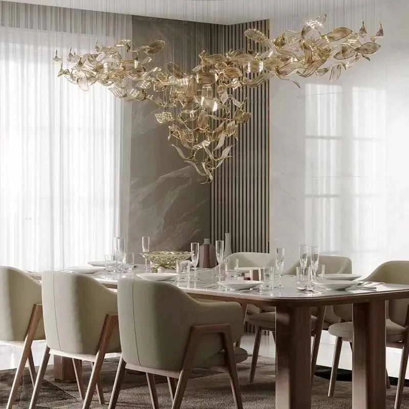 Afralia™ Modern Crystal Glass Pendant Chandelier for High Ceiling Staircase and Home