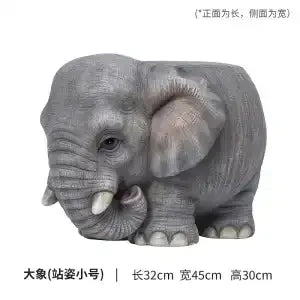 Afralia™ Animal Resin Sculpture Footstool Seat - Creative Cartoon Statue Chair Stool