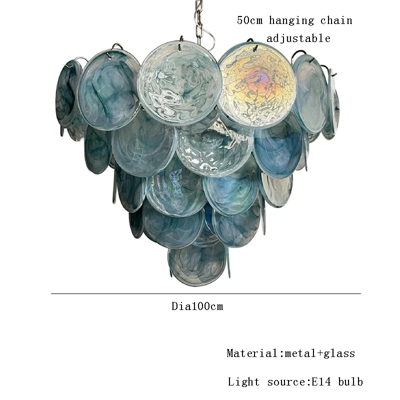 Afralia™ Pink Glass Italian Style Chandelier for Living Room, Dining Room, Girls Room