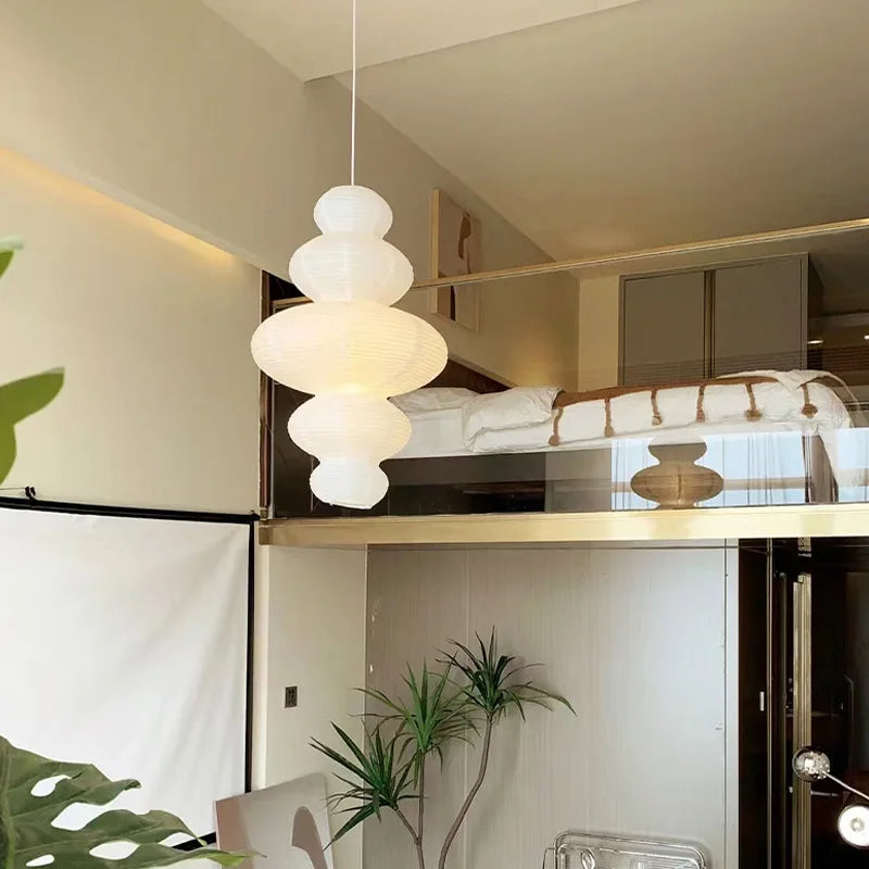 Afralia™ Rice Paper Pendant Lamp Chandelier E27 Bulb Living Room Art Decor