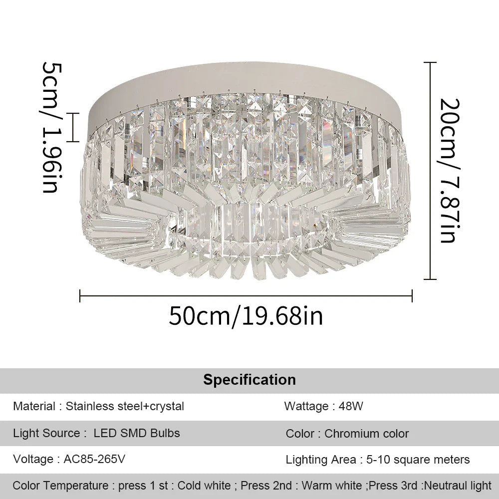 Afralia™ Crystal Ceiling Chandelier: Modern LED Round Pendant Lamp for Luxury Home Decor