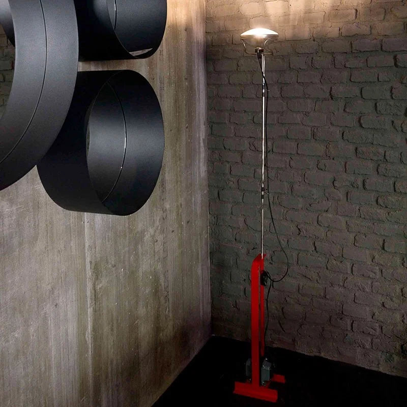 Afralia™ Toio Floor Lamp: Black, White, Red; Iron, Chrome; Italian Design; Spotlight for Bedroom, Office, Indoor