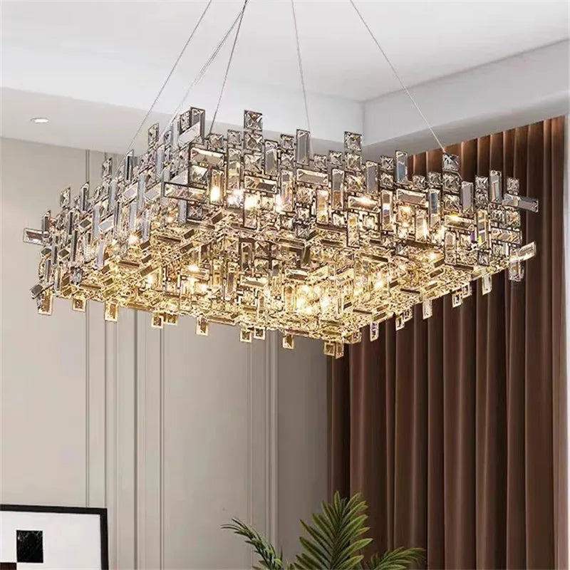 Afralia™ Crystal Chandelier: Luxury Modern Lighting for Living Room, Dining Room, Office, Villa