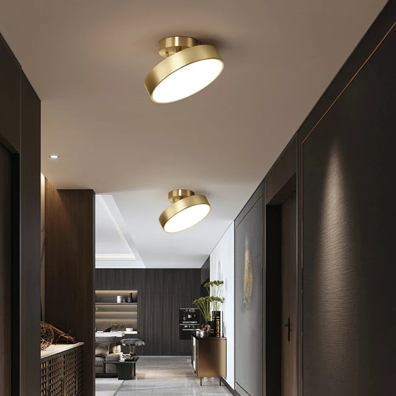 Afralia™ Copper Chandelier: Modern LED Ceiling Lamp for Aisle, Living Room, Bedroom Decor