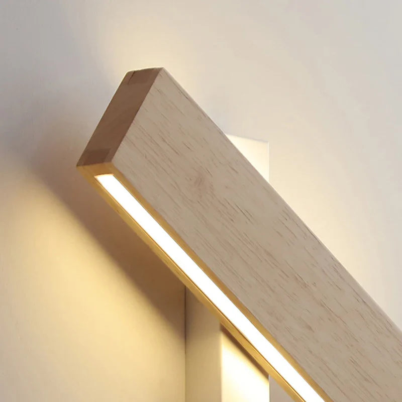 Afralia™ Wood LED Rotate Wall Sconce for Parlor Bedroom Atmosphere