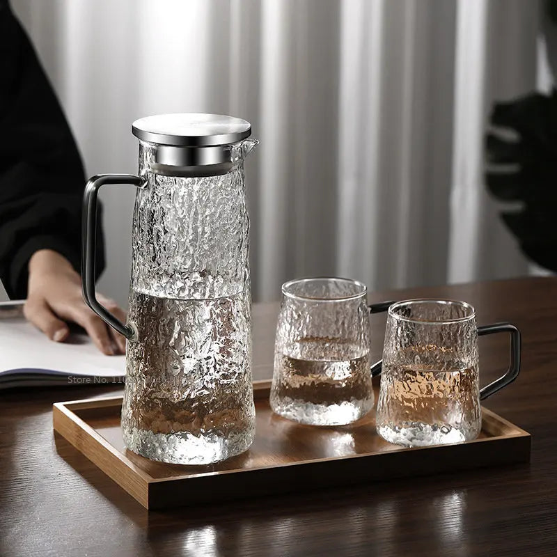 Afralia™ Gray Amber Water Pitcher with Handle: Large-capacity Heat-resistant Tea Pot & Juice Jug