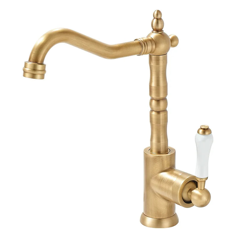 Afralia™ Gold Black Brass Bathroom Kitchen Faucet - Sink Mixer for Hot Cold Water