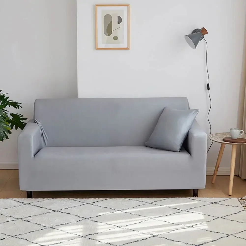 Afralia™ Solid Sofa Cover Slipcover Stretch for Chair, Loveseat, L-shaped Sectional