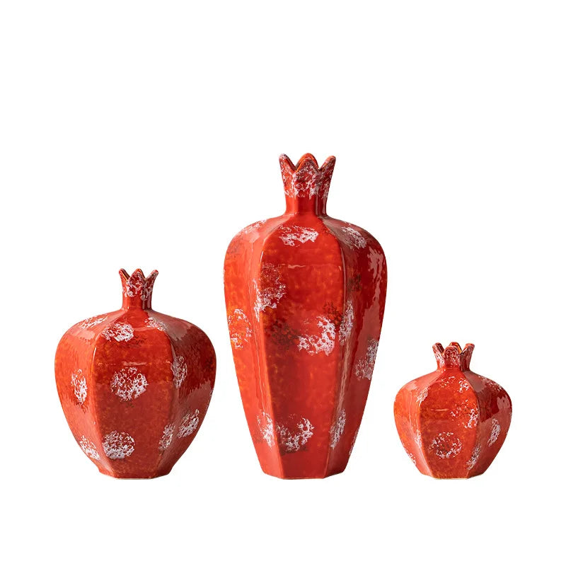 Afralia™ Handmade Pomegranate Ceramic Vase: Stylish Home Decor & Flower Arrangement Accessory